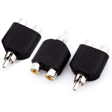 Set di 3 adattatori splitter RCA - 1 maschio a 2 femmine, compatibile con ingressi audio/video AV per TV, navigatori per auto, stereo, telecamere