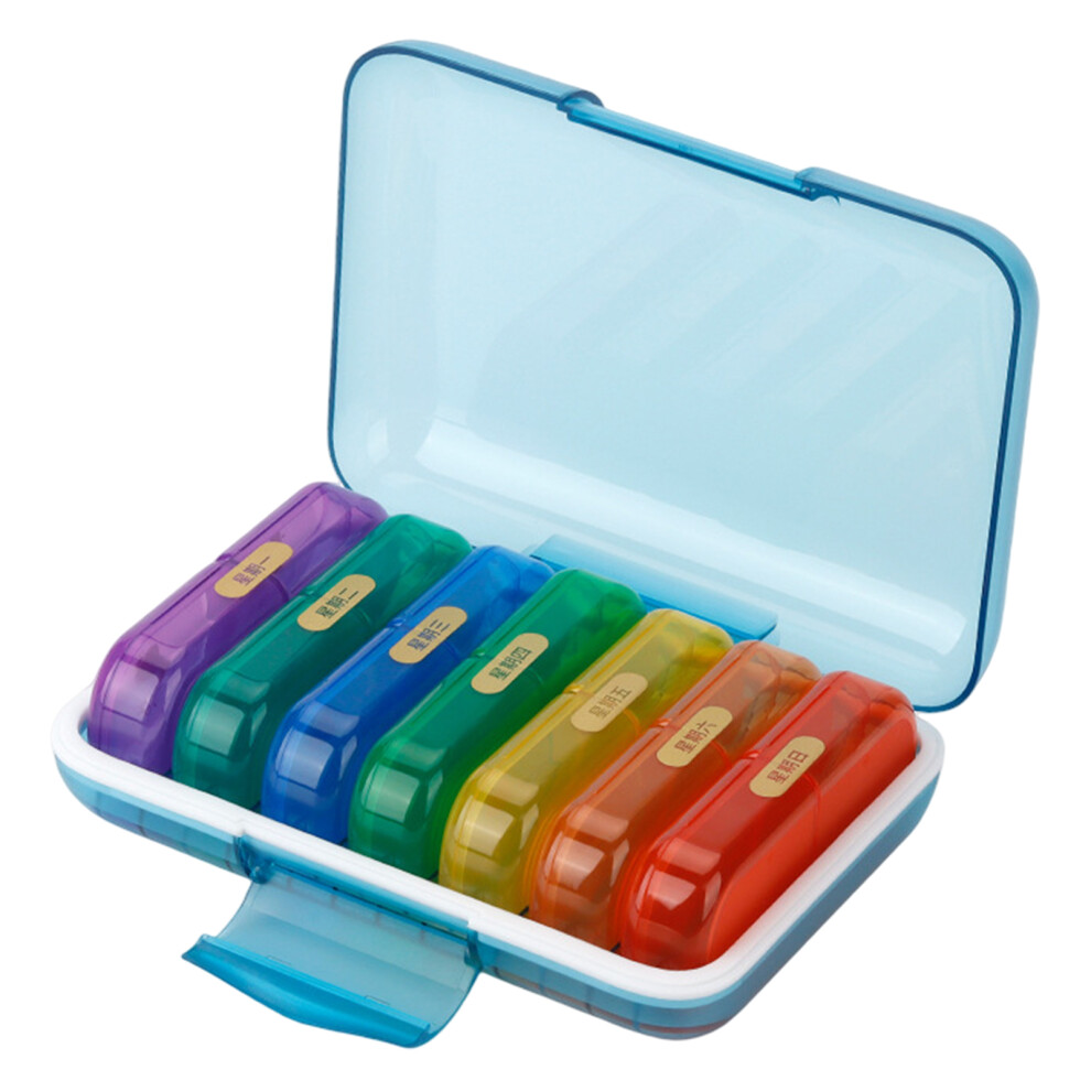 Light Hesroicy Large Capacity Dust-Proof Pill Box With Date Identification - 14 Grids