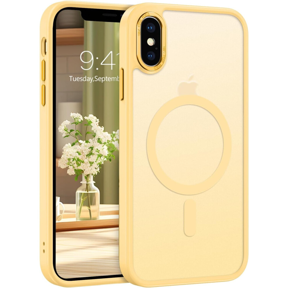 Compatible With Iphone X/Xs Case, Magsafe Wireless Charging, Translucent Matte Back, Slim Shockproof Anti-Scratch Anti- Protective Case, Yellow 9322103584210