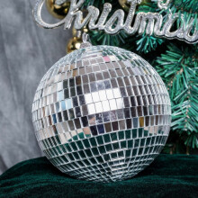 BalsaCircle 4 Silver Mirror 6" Disco Balls Hanging Glass Party Christmas Ornaments Wedding Decorations