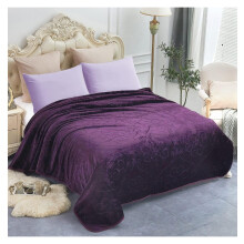 Luxury Fleece Plush Blanket 3.5 LB, 1 Ply, Korean Mink Queen 75" x 91", Soft Warm Lightweight Cozy Fuzzy Solid Color (Purple)