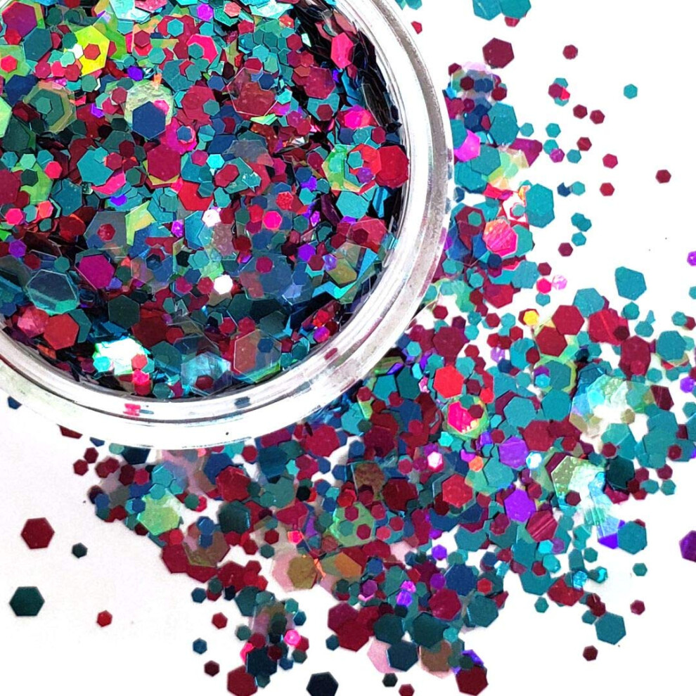 Festival Glitter MultiColor Holographic Chunky Body Glitter for Face Hair Nails Raves 30g