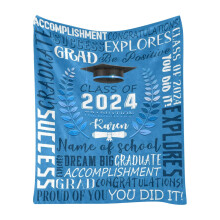HKUKI2024 Manta estampada para fiestas de graduación, ideal para el hogar, actividades al aire libre, viajes, camping y lectura nocturna.