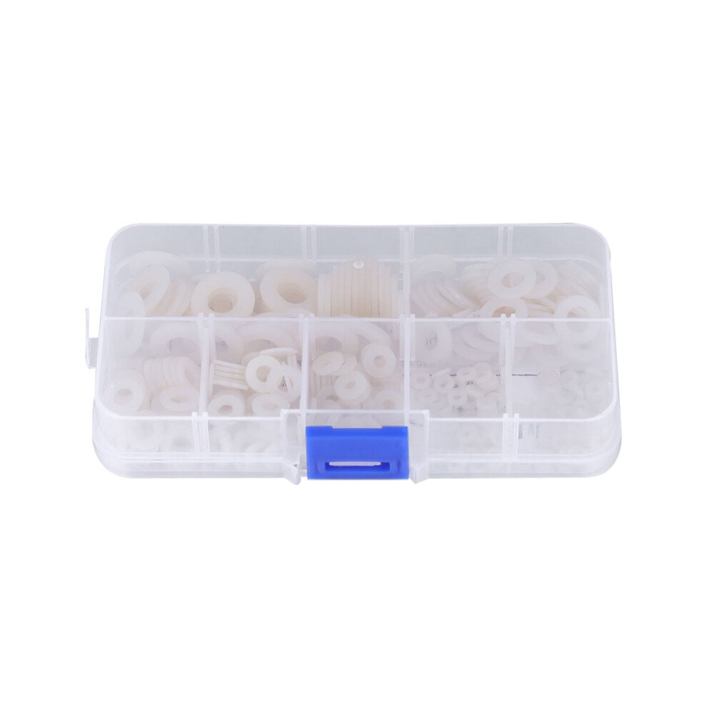 350Pcs M2.5 M5 M8 White Nylon Washer Plated Flat Spacer Seals Washer Gasket Ring 9322103749107