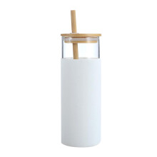 Copo de água de 500ml com tampa, vidro inquebrável, sortido, para café gelado, com canudo, para uso doméstico.