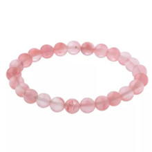 RSAMD6/8/10MM Tigerøje Lava Agat Heldige Perler Armbånd Charms Smykker til Mænd Kvinder - 10mm - Lyserød Sten