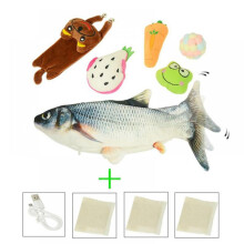 Flopping Fish11" - Opgraderet 2022, Bevægelig kattesparklegetøj, Flopping Fish dyrelegetøj til små hunde, Wiggle Fish katteurtlegetøj,