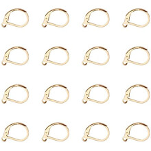 30 Stück Ohrringrohlinge aus Edelstahl mit Hebelverschluss (Gold, 10  15 mm)