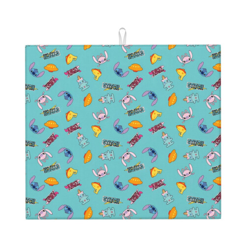 Πατάκι στεγνώματος πιάτων Stitch 24x18 ιντσών, απορροφητικό σουέτ με αντιολισθητική