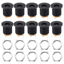 10 unidades de conector hembra de alimentación de CC de 3 terminales para soldar, de 2,1 mm x 5,5 mm