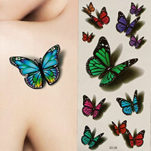 Temporary Tattoo Sticker Realistic 3D Flying Butterfly Design, Easy Application and Removal, 1PC