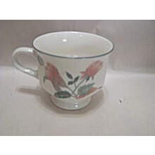 Continental Silk Flowers Pattern China Footed Tea Coffee Cup 3" Replacement New