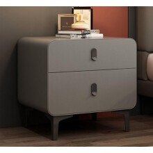 Black Wooden Nightstand with 2 Drawers, Modern Bedside Table for Bedroom and Living Room Storage