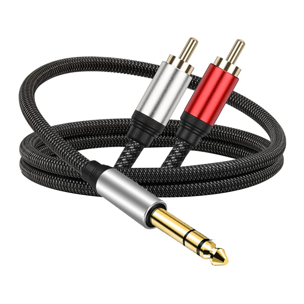 Jixopn 6.35Mm Male To Dual Rca Male Splitter Cable Durable1/4 Inch Male Trs Stereo Plug To Rca Male Cable Excellent Sound Black 9191629682768