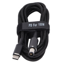 Cavo di ricarica per laptop da USB C a DC 7,4x5,0mm 100W in nylon intrecciato, alimentatore rapido con chip PD E Mark, design adatto ai viaggi,