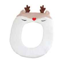 Daiosportswear Weihnachts-Toilettenauflage aus Plüsch, Toilettensitzbezug, warmer Toilettensitzbezug mit Ringpolster, Weihnachts-Sonderangebote für