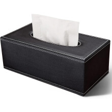 Étui rectangulaire pour boîte à mouchoirs, en cuir PU, compatible avec les mouchoirs Kleenex et les serviettes en papier, pour la salle de bain,