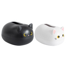 Boîte à mouchoirs en forme de chat mignon, distributeur de mouchoirs avec porte-cure-dents.