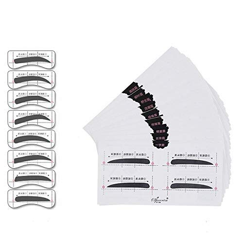 Eyebrow Stencil Kit for Beginners with 8 Shape Options, Reusable Templates and Alignment Guides