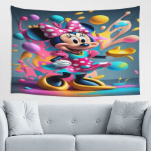 Nástěnná tapiserie Mickey Mouse pro chlapce a dívky, nástěnná dekorace, dekorace do ložnice, obývací pokoj, 60*40 palců