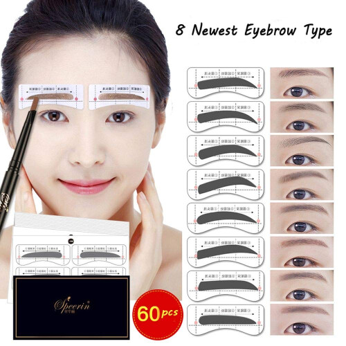 Eyebrow Stencil Kit for Beginners with 8 Shape Options, Reusable Templates and Alignment Guides 1