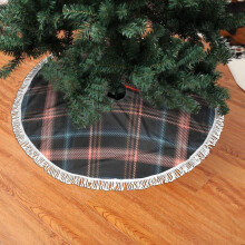 Kerstboomrok van kant met franjes, tartan kerstboomrok, zacht, licht, aangenaam aanvoelend, 30 inch (76 cm)