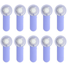 Portable Mini Handheld Fan with Powerful Quiet Airflow and Safe Blades, Lilac, 10 Pack, 5.9 In