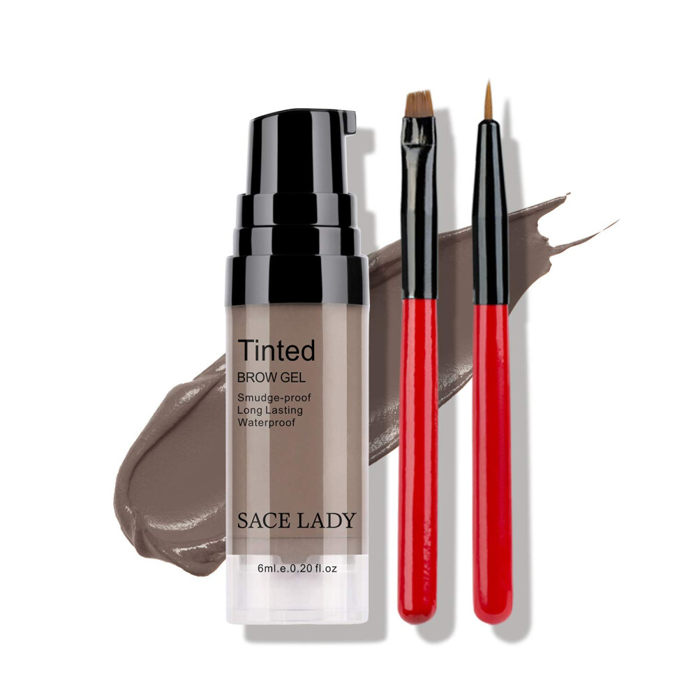 Waterproof Long Lasting Eyebrow Gel and Tint with Brush for Natural Fuller Brows 6ml Brunette