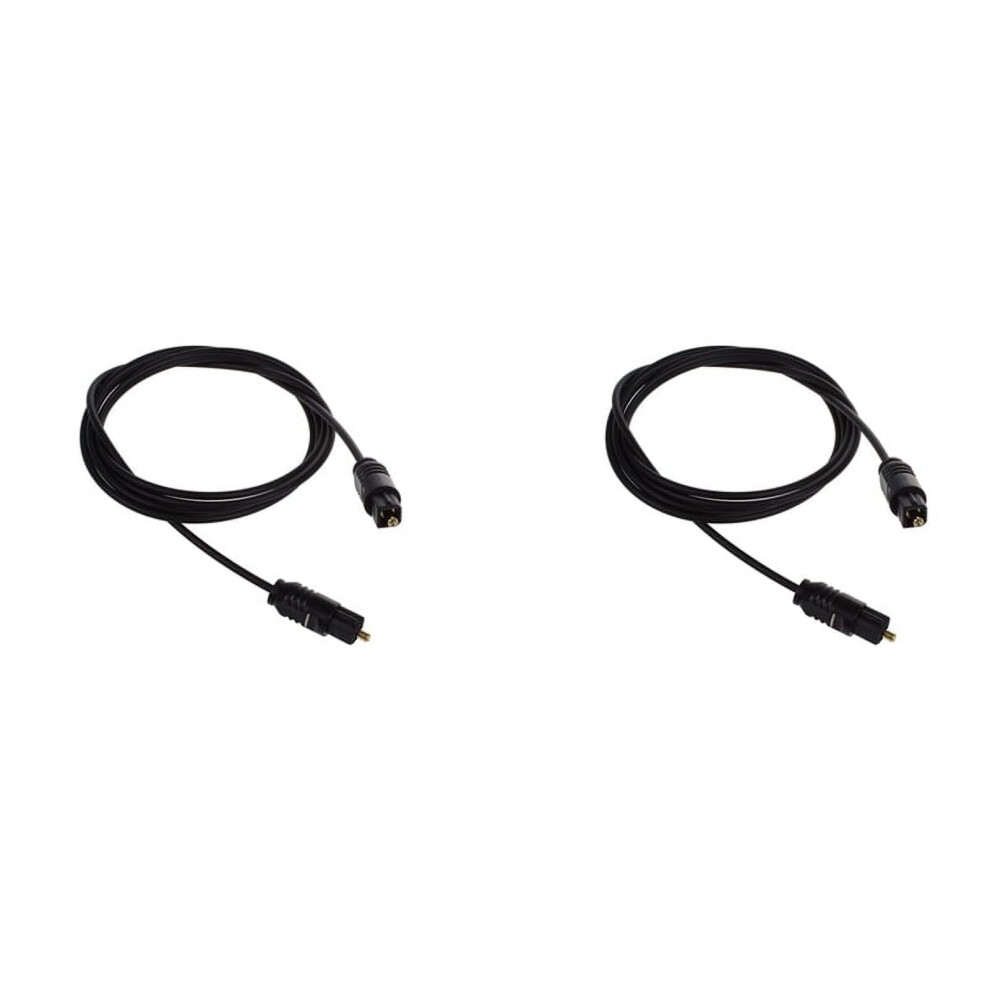 2Pcs 3 Ft 1.1M Metre Digital Fibre Optical Audio Toslink Spdif Cable Lead Plug Black 9173940073975
