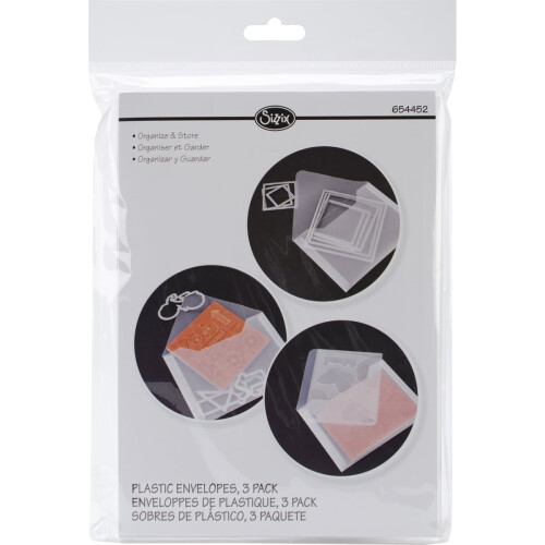 Sobres de plástico Sizzix de 6,875 x 5 pulgadas