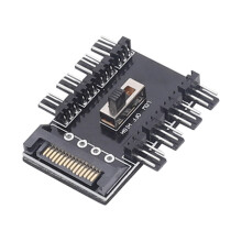 jixopn2Level Hastighedsregulator Multi Way Splitter Køler Køleblæser Hub PC SATA1to8 3Pin Strømstik PCB Adapter
