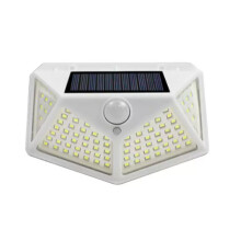 Outdoor Solar Powered Motion Sensor Lamp | Waterproof Garden Wall Light, 100LED, White, Eight Pack, compatible with existing fixtures