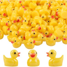 Mini Resin Ducks 100 Pieces Miniature Ducks, Mini Resin Ducks, Mini Ducks for DIY Pot Micro Landscape Decorations Accessories