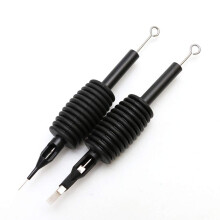 10PCS Professional Round Liner Tattoo Needles and Tubes Set with Ergonomic 3/4' Gel Grip 14RL