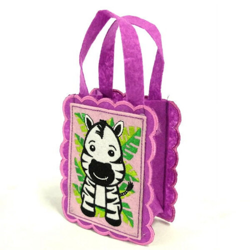 Μικρή Τσάντα Δώρου Little Zebra από Τσόχα, Μωβ