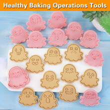 Múnla Brioscaí Pumpkin Hariumiu 10pcs Múnla Brioscaí Gearrthóirí Fianán Cruth Taibhse Oíche Shamhna Múnla Bácála Fondant Seacláide don