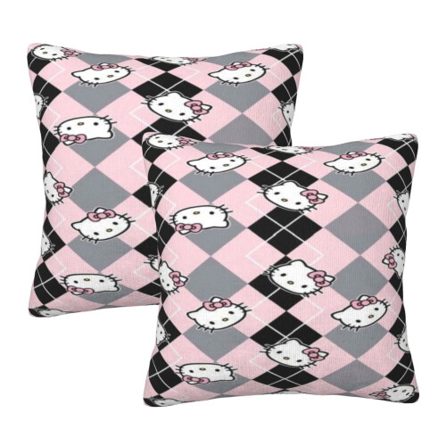 Μαξιλαροθήκες Hello Kitty, σετ 2 μαξιλαροθηκών για καναπέ-κρεβάτι σαλονιού 16"X16"