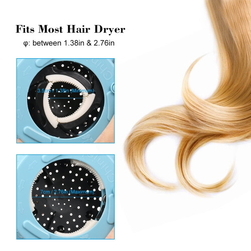Diffuseur de sèche-cheveux réglable Anself, bleu 2