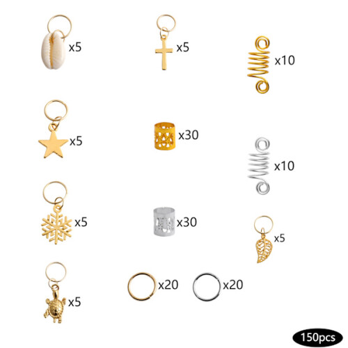 Conjunto de 150 peças de joias para tranças e dreadlocks. 1