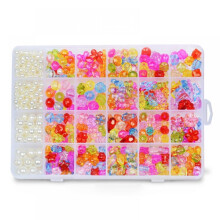 24 Acrylperlen für Armbänder, Schmuckherstellung, ästhetisches Set für Mädchen, Charm-Armband-Bastelset, Perlensortiment, rosa Set, Geschenk