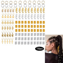 150-teiliges Haarschmuckset für Zöpfe und Dreadlocks