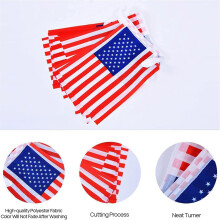 32 fot amerikansk flaggbanner, 30 stk., perfekt for uavhengighetsdagen, sportsarrangementer, bursdagskarnevaler og patriotiske feiringer