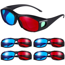 5 Stück 3D-Brillen, 3D-Filmbrillen, 3D-Sehbrillen, Rot-Blau-3D-Brillen, Anaglyphenbrillen