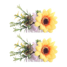 Eease2pcs Peinetas de novia con forma de girasol, delicadas horquillas para el cabello, accesorios para el cabello para bodas y mujeres.