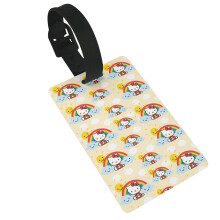Hello Kitty bőröndcímke-akasztó névvel, azonosító címkével, levehető csuklópánt bőröndökhöz, sporttáskákhoz, edzőtáskákhoz,