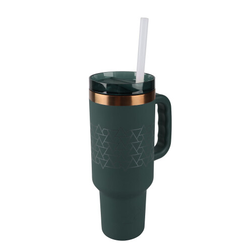 Ποτήρι από ανοξείδωτο ατσάλι Ozark Trail 40oz με λαβή, σκούρο πράσινο 1
