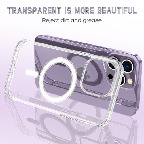 Capa de silicone transparente compatível com iPhone 14 - Magsafe 1