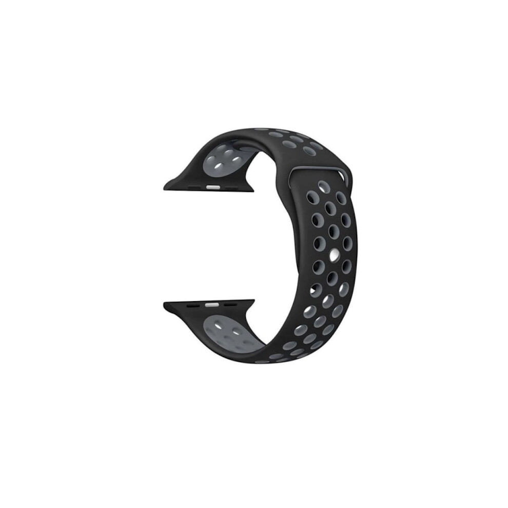 Compatible With Apple Watchwith Apple Watch 4 - 42/44/45/49Mm - Hutech's Stylish Silicone Strap M Black 9448196106914