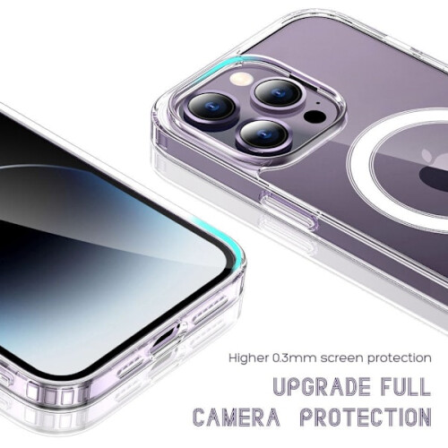 Capa de silicone transparente compatível com iPhone 14 - Magsafe 2