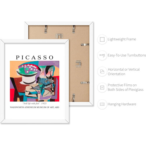 Αφίσα Vintage Picasso - Εκτύπωση Ρετρό Κυβισμού - Νεκρή Φύση με Ψάρια - Αφηρημένη Τέχνη 2